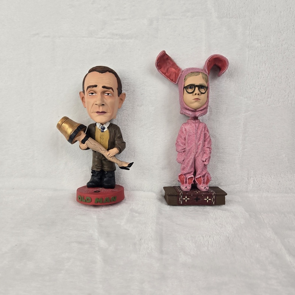 A Christmas Story Ralphie in Bunny Suit & The‎ Old Man NECA Head Knockers In Box